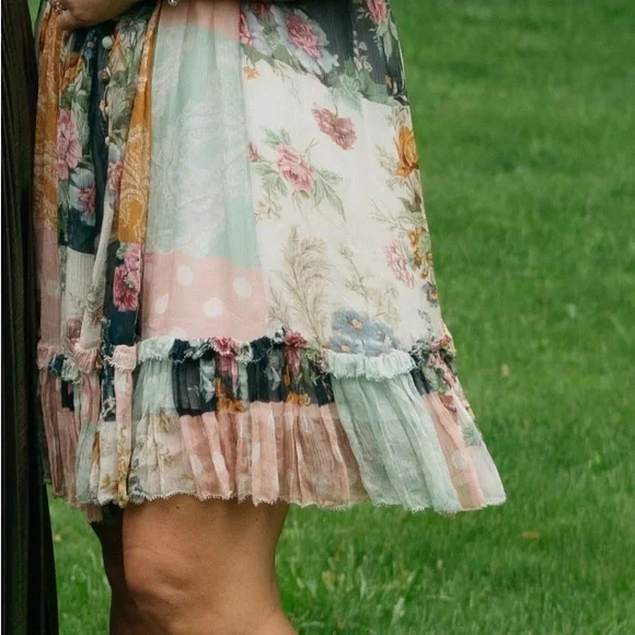 Zimmermann Floral Halter Mini Dress Tiered Ruffle Hem Size - Picture 3 of 9